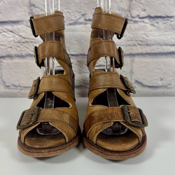Freebird by Steven Quail Tan Leather sandals 7 - Picture 10 of 13